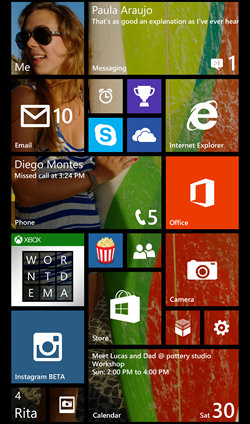 Windows Phone 8.1 Start Screen